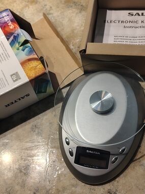 Salter Silver Digital Kitchen Scale - Glass Platform